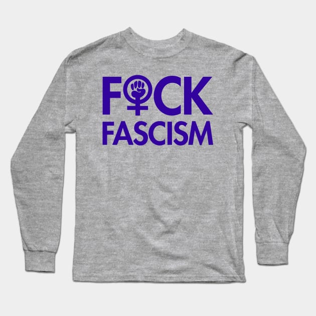 FCK Fascism - censored - purple Long Sleeve T-Shirt by Tainted
